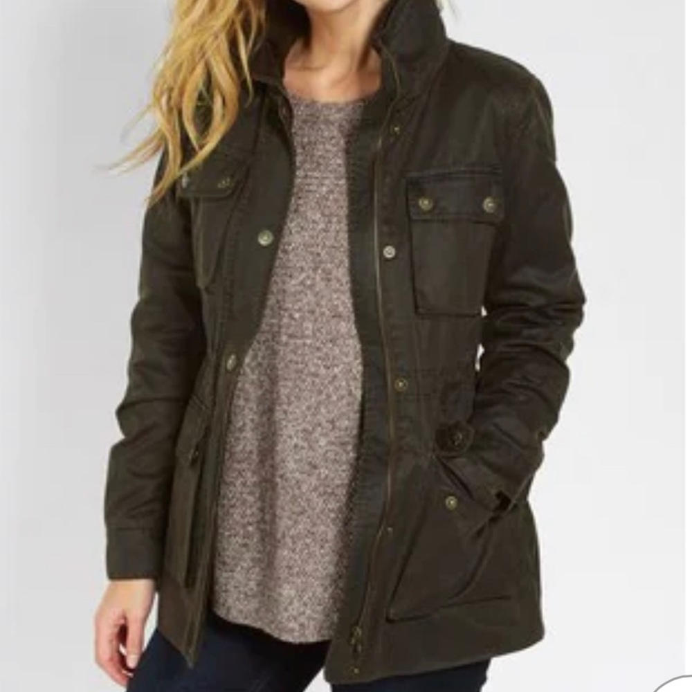 Fatface Sussex waxed jacket in olive green/brown in 6